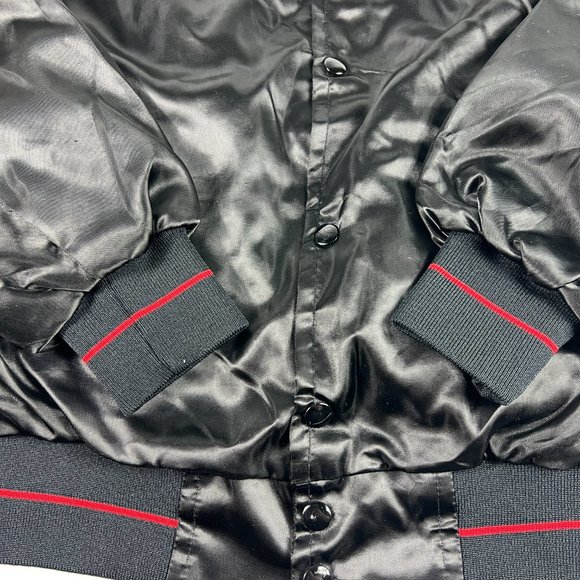 VTG 90s Snap-On Satin Jacket Extra Large Black Embroidered Snap Button USA Made - Picture 5 of 16